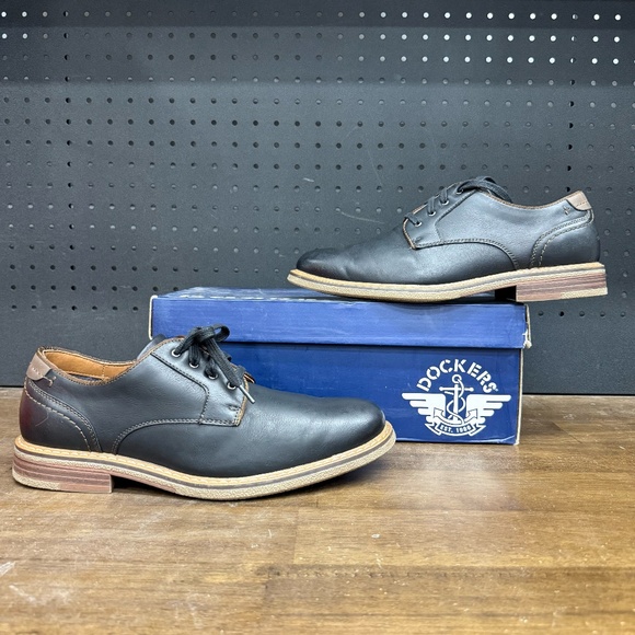 Used W/ Box! Men's Dockers Black Bronson Business Casual Shoes Size 8.5W - Picture 1 of 5